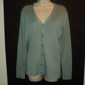 Tyler Boe Sz M Cardigan Sweater Light Olive Green